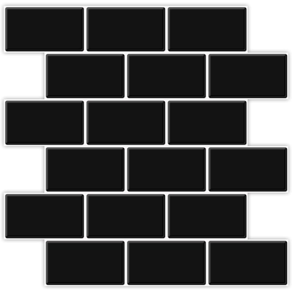 Subway Tile Peel and Stick Backsplash, White with gray grout