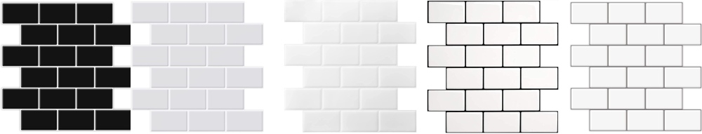 Subway Tile Peel and Stick Backsplash, White with gray grout