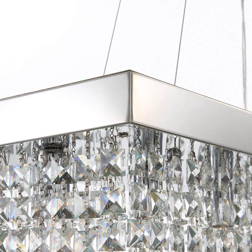 Rectangular Crystal Chandelier, L119cm(47")(10-Lights)