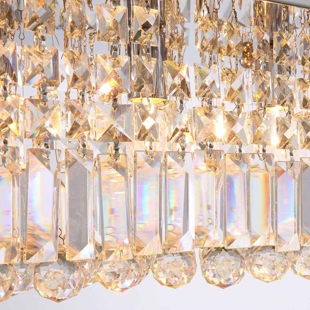 Rectangular Crystal Chandelier, L119cm(47")(10-Lights)