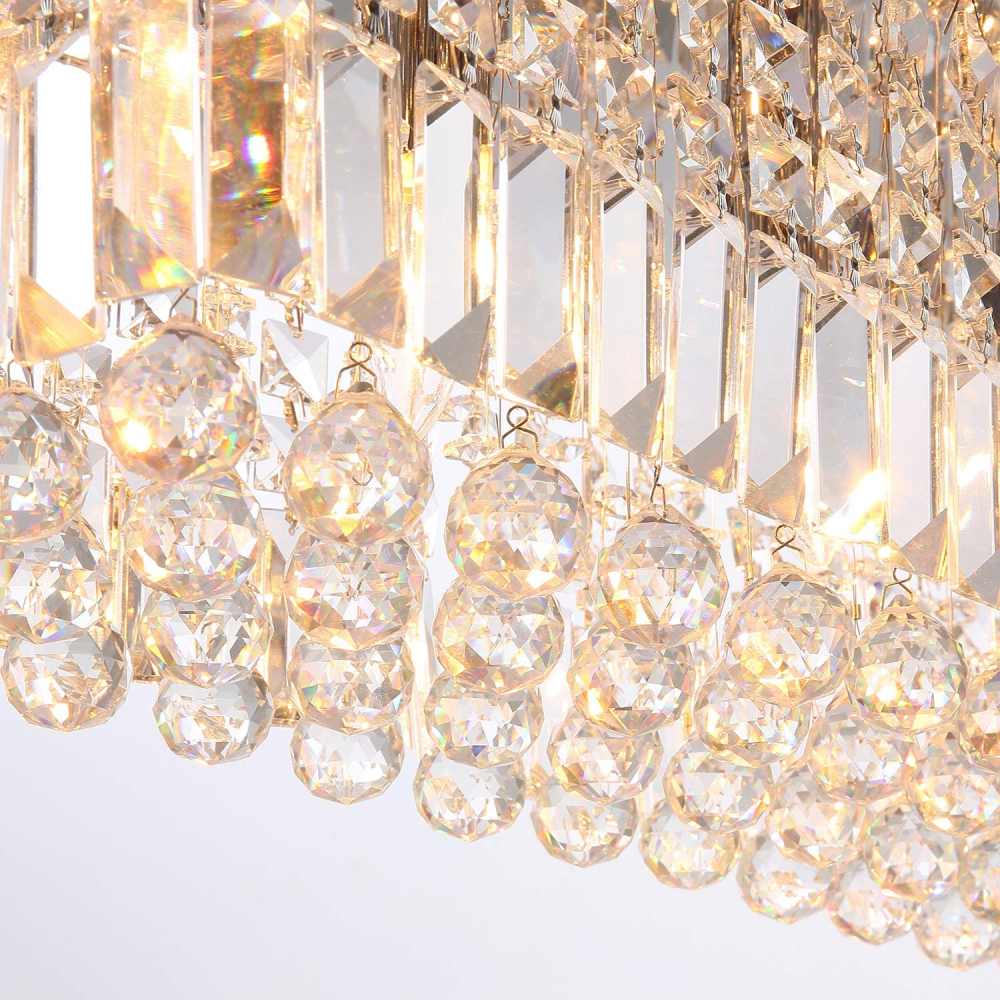 Rectangular Crystal Chandelier, L119cm(47")(10-Lights)