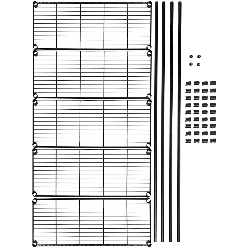 Heavy Duty Shelving Unit, 5-Shelf, Black